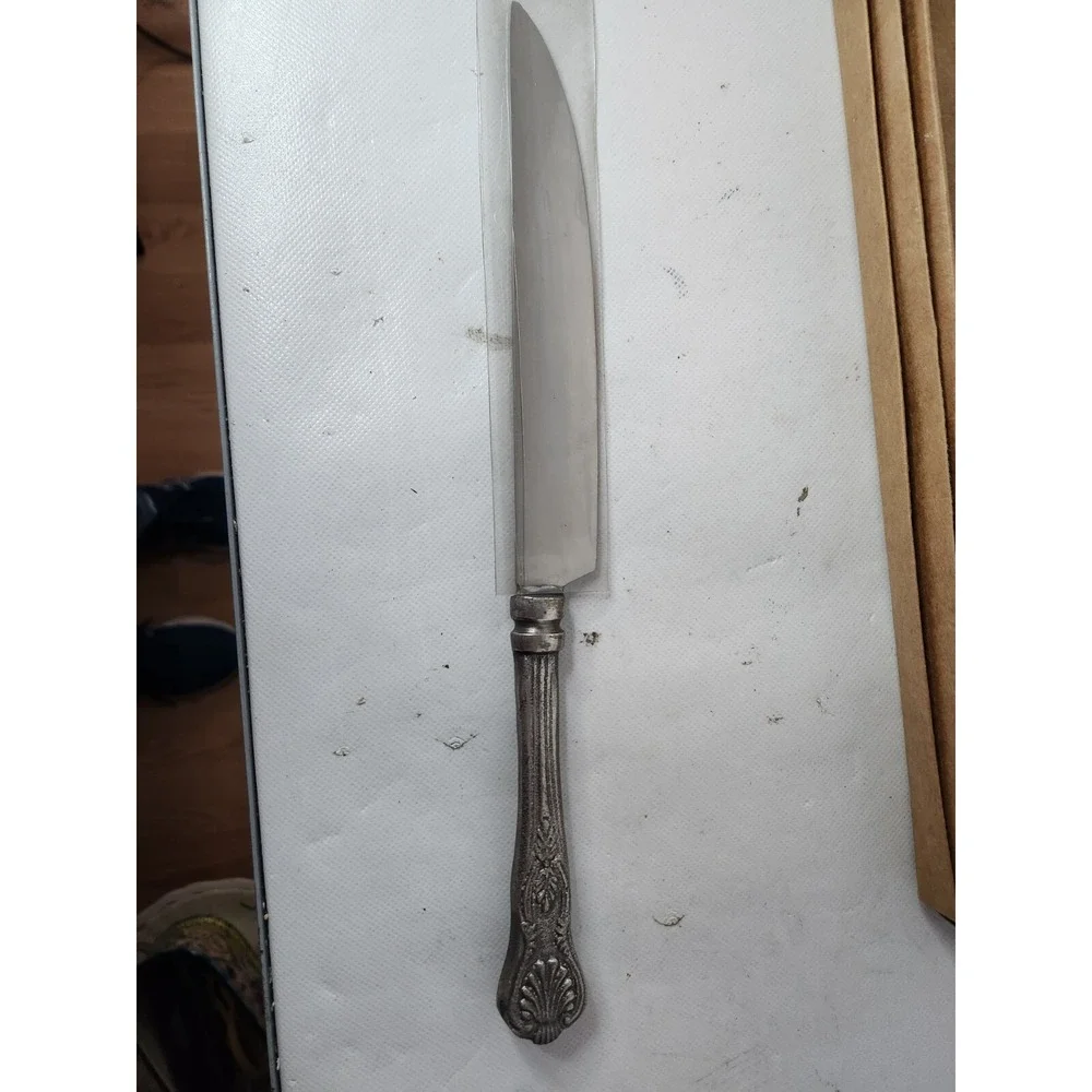 Vintage Silver Plated Turkey Carving Set Knife And Fork Thanksgiving Mid Century